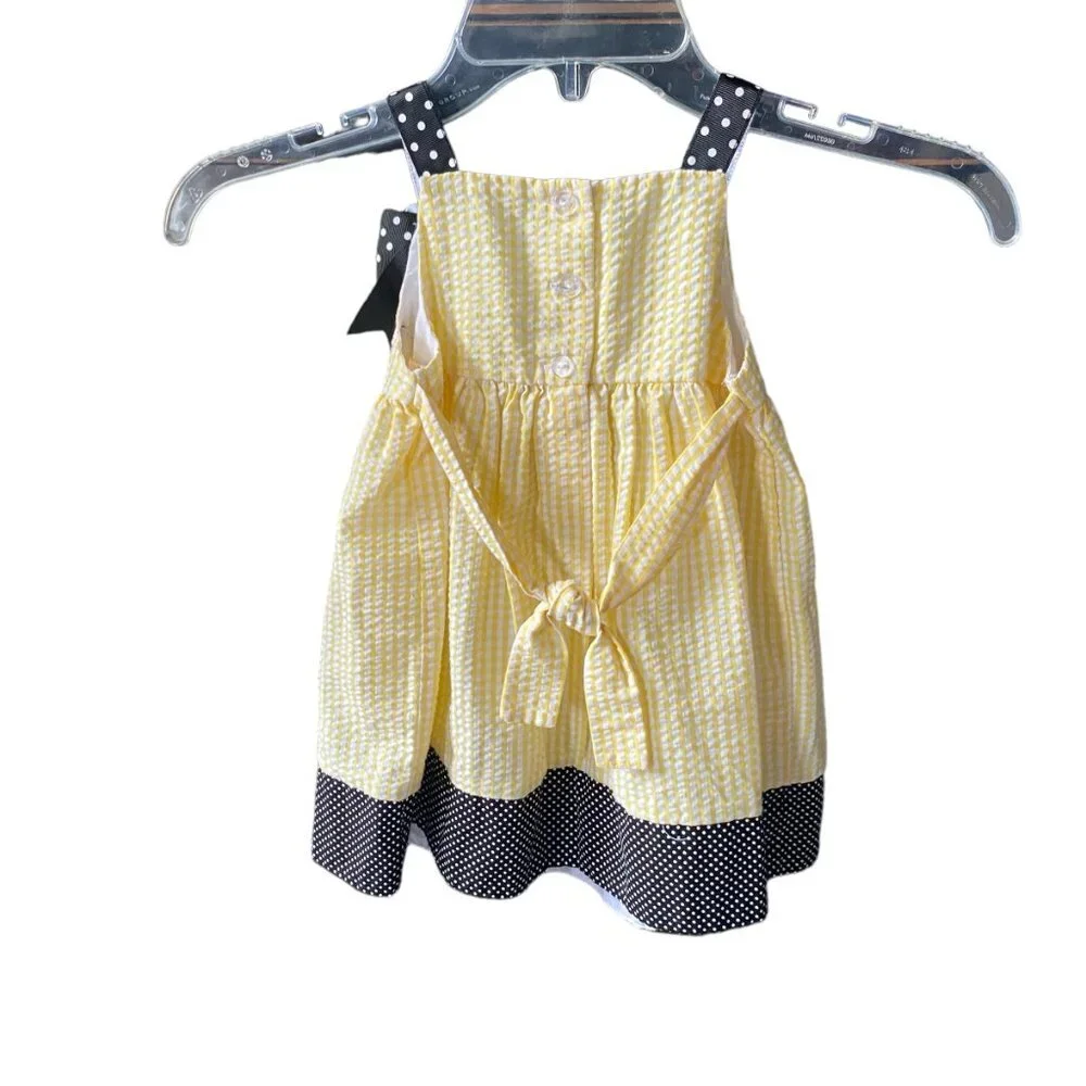 Emily Rose girls 2T yellow and black bee daisy sleeveless sundress